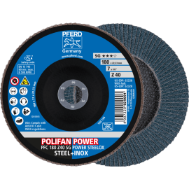 PFERD POLIFAN-Fächerscheiben PFC 180 Z 40 SG POWER STEELOX Produktbild