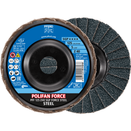 PFERD POLIFAN-Fächerscheiben PFF 125 Z40 SGP FORCE STEEL Produktbild