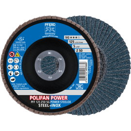 PFERD POLIFAN-Fächerscheiben PFF 125 Z50 SG POWER STEELOX Produktbild