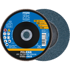 PFERD POLIFAN-Fächerscheiben PFF 180 Z 40 PSF STEELOX Produktbild
