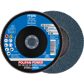 PFERD POLIFAN-Fächerscheiben PFF 180 Z 40 SG POWER STEELOX Produktbild