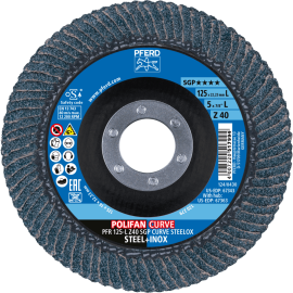 PFERD POLIFAN-Fächerscheiben PFR 125-L Z40 SGP CURVE STEELOX (2) Produktbild