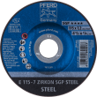 PFERD Schruppscheiben E 115-7 ZIRKON SGP STEEL Produktbild img1 S