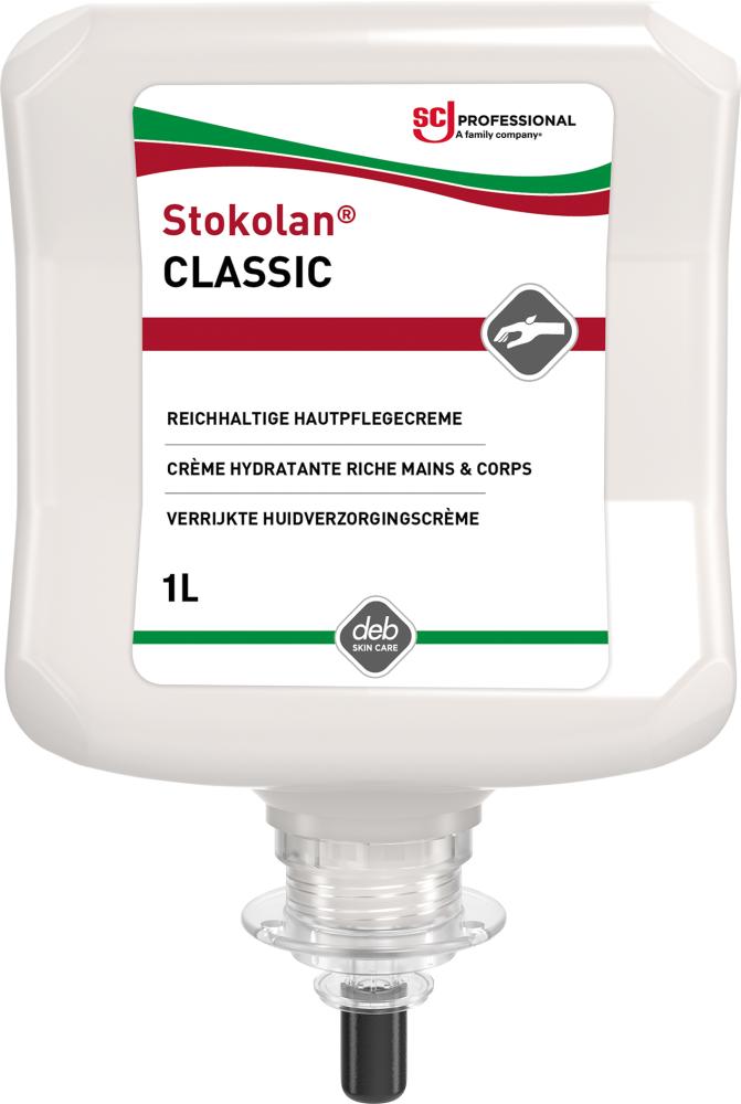 STOKOLAN Classic Hautpflegecreme für trockene und strapazierte Haut 1l Kartusche Produktbild img1 L