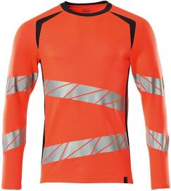 T-Shirt, Langarm, rot/schwarzblau, S Produktbild