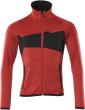 Fleecejacke mit Reißverschluß 18103, verkehrsrot/schwarz, Gr.XS Produktbild img1 S