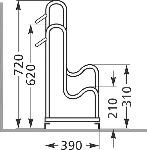 Fahrrad-Standparker einseitig, verzinkt L 2100 mm, 6 Plätze Produktbild img2 L
