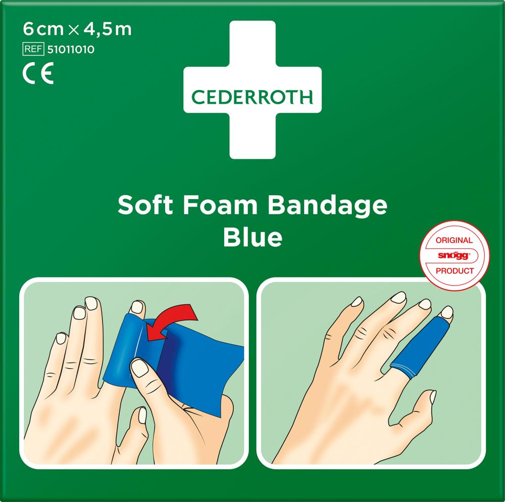 Schaumbandage blau, 6cm x 4,5m CEDERROTH Produktbild img1 L