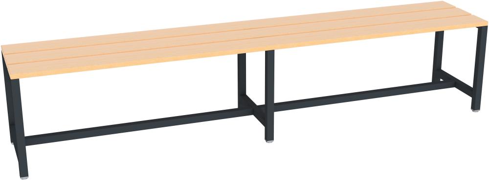 Umkleidesitzbank Buche einseitig RAL 7016 B2000xT370xH420mm Produktbild img1 L