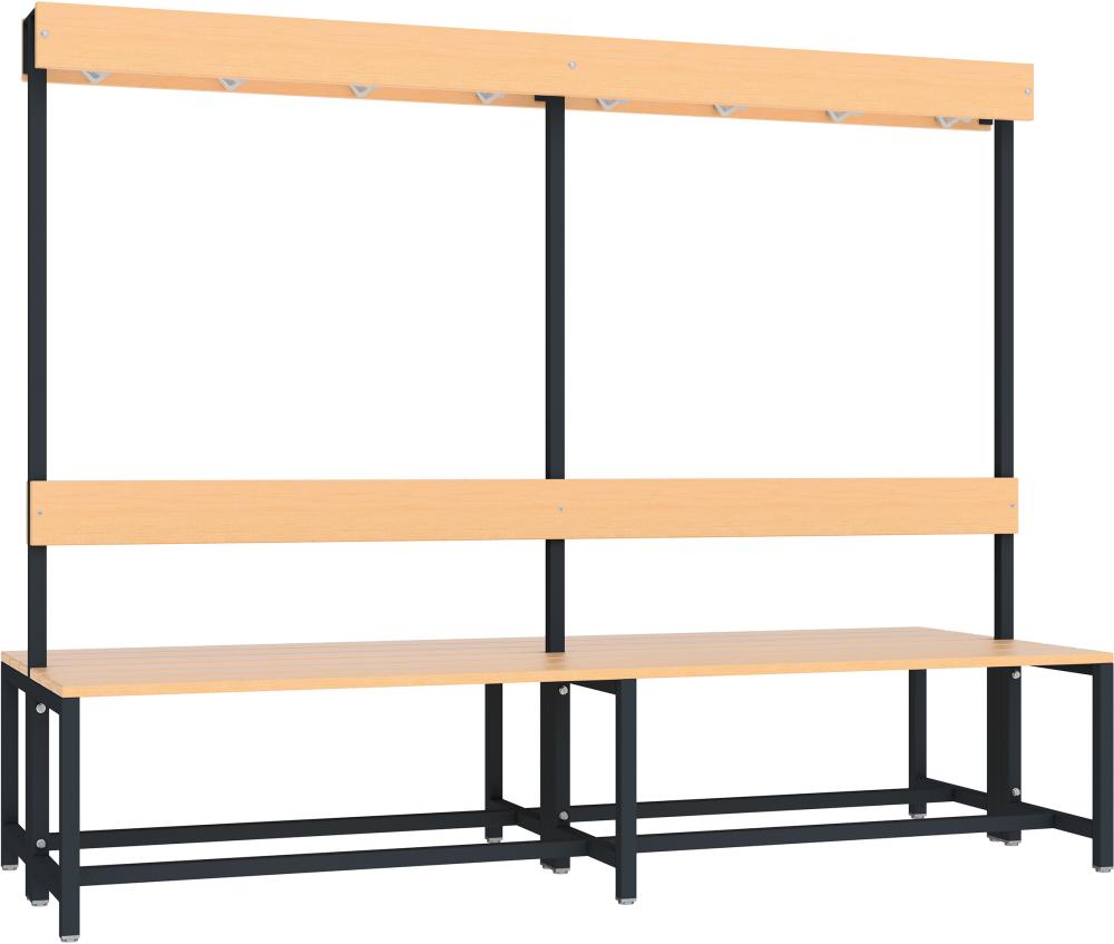 Garderobensitzbank buche zweiseitig RAL 7016 B2000xT770xH420/1600mm Produktbild img1 L