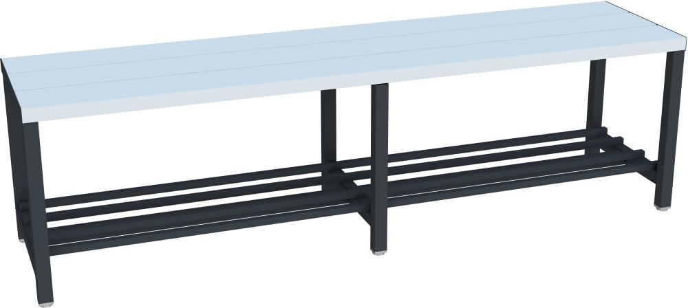 Umkleidesitzbank PVC mit Schuhrost, einseitig RAL 7016 B1500xT370xH430mm Produktbild img1 L
