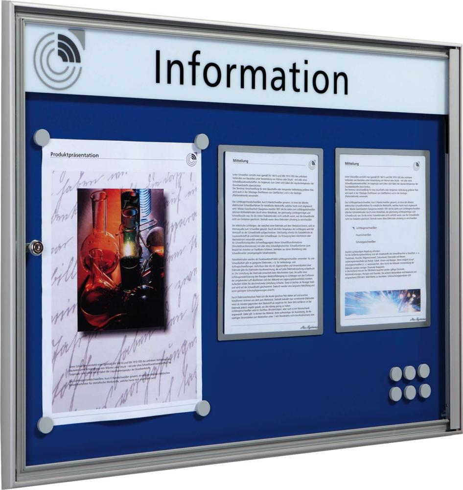 Schaukasten E-02 HB blau 380x500x27mm Produktbild img1 L