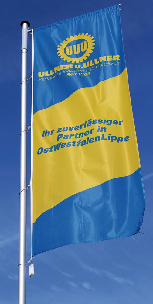 Aluminium-Fahnenmast zyl.m.Ausleger, 360G D100 mm HüB 9,3 m, H-DKA/1,5 m Alu-Bodenhülse Produktbild img1 L