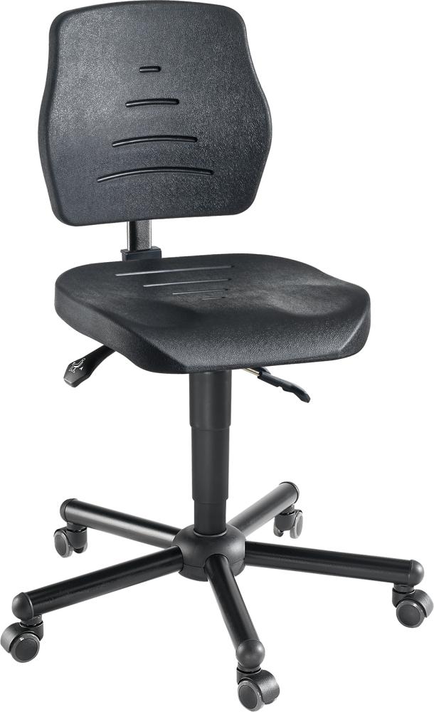 Arbeitsstuhl PU-Schaum schwarz Sitzhöhe 480-620 mm mit Rollen Produktbild img1 L