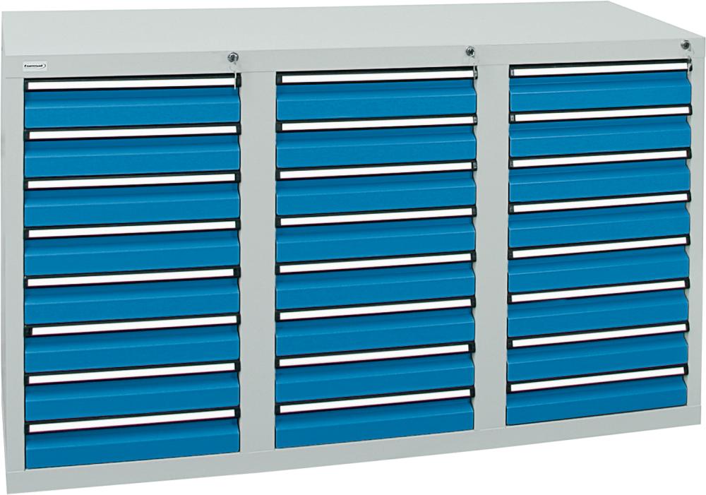 FORMAT Schubladenschrank STS3 RAL7035/5012 B500xT1500xH900mm 24 Schubladen Produktbild img1 L