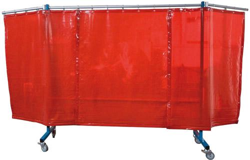 Schutzwand fahrbar rotorange SINOtec Produktbild img1 L