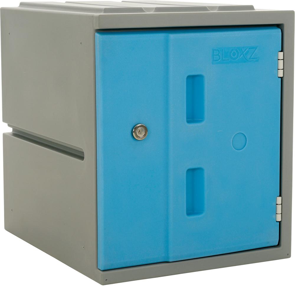 Kunststoff-Schließfach B385xT470xH460 mm Tür blau Produktbild img1 L