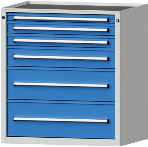 Anke Schubladenschrank B910xT700xH980mm RAL 7035/5012 6 Schubladen Produktbild img1 L