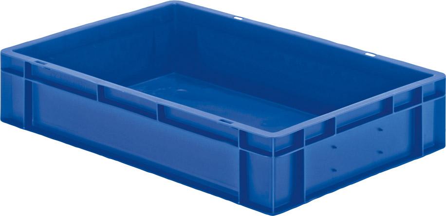 Transport-Stapelkasten B600xT400xH120 mm blau, geschlossen ohne Griffloch LA-KA-PE Produktbild img1 L