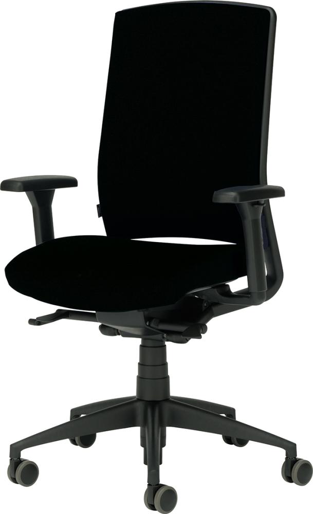 Bürodrehstuhl schwarz genius II 452-4 mit Armlehnen Produktbild img1 L