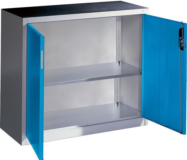 Beistellschrank B1200xT500xH1000 mm RAL 7035/5012,1Fachboden Tragkraft 70kg Produktbild img1 L