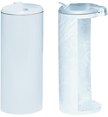 Abfallsammler mit Deckel H 900 mm D 450 mm weiß VAR Produktbild img1 L