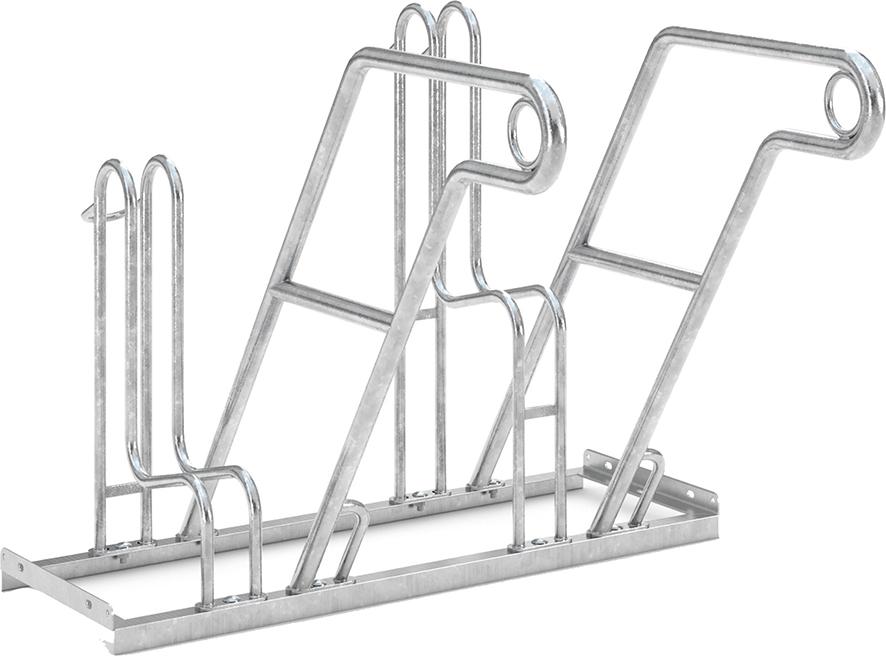 Fahrrad-Anlehnparker einseitig, verzinkt L 1000 mm, 2 Plätze Modell 4600 XBF Produktbild img1 L