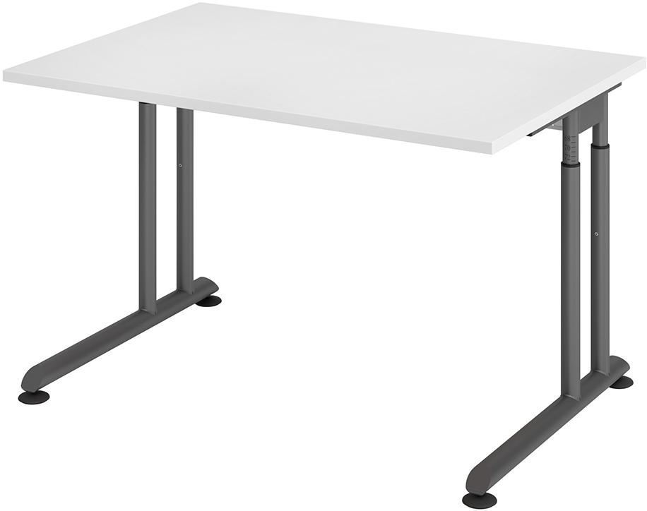 Schreibtisch C-Fuß 1200x800 mm Weiß Produktbild img1 L