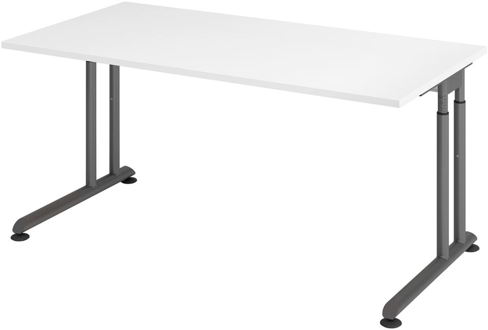 Schreibtisch C-Fuß 1600x800 mm Weiß Produktbild img1 L