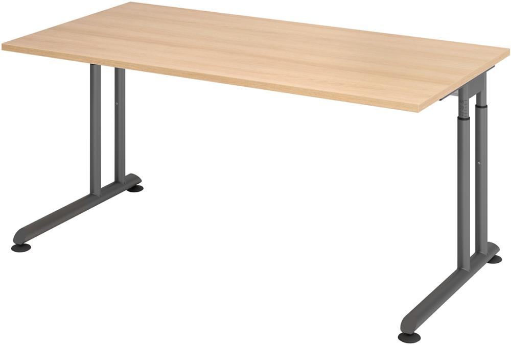 Schreibtisch C-Fuß 1600x800 mm Eiche Produktbild img1 L