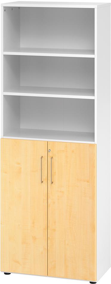 Kombischrank 2 Ordnerhöhen 800x420x748 mm Weiß/Ahorn Produktbild img1 L