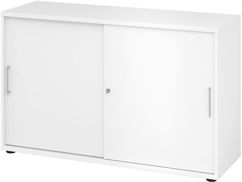 Schiebetürenschrank 2 Ordnerhöhen 1200x420x748 mm Weiß Produktbild img1 L