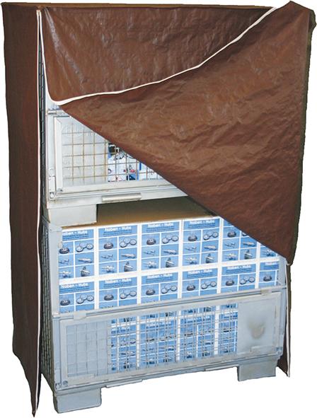 Abdeckhaube für GitterboxB1250xT850xH1930 mm mit Reißverschluss braun Produktbild img1 L