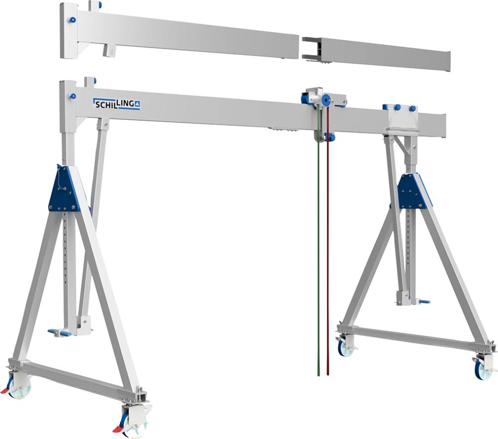 Aluportalkran fahrbar H2468-3768 mm 500 kg TL 4000 mm Alu-Einzel-Träger Produktbild img1 L