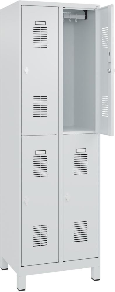 Garderobenschrank FORMAT, Typ BASIC, doppelstöckig, mit Füßen Produktbild img1 L