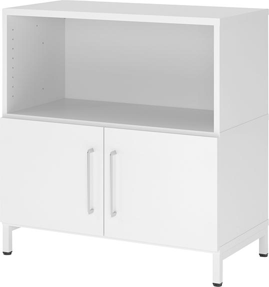 Regal FlexWall VFW28T1KU B800xT400xH828 mm 2 OH Türen mit Sockel weiß/weiß Produktbild img1 L