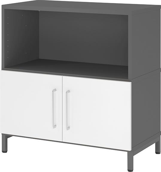 Regal FlexWall VFW28T1KU B800xT400xH828 mm 2 OH Türen mit Sockel graphit/weiß Produktbild img1 L