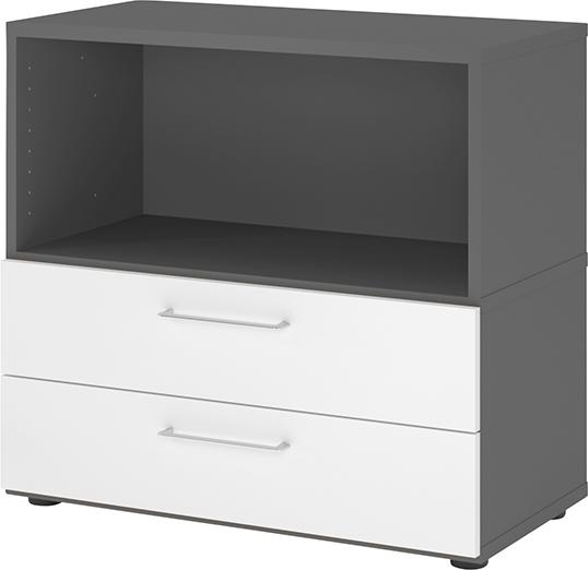 Regal FlexWall VFW282KG B800xT400xH748 mm 2 OH Schubladen graphit/weiß Produktbild img1 L