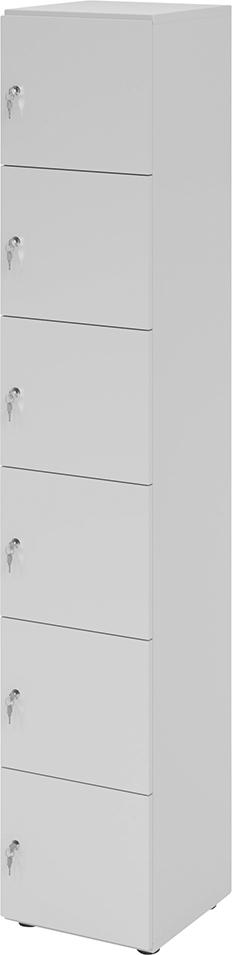 Schließfachschrank V264L6 B400xT420xH2156 mm 6 OH Fächer grau Produktbild img1 L