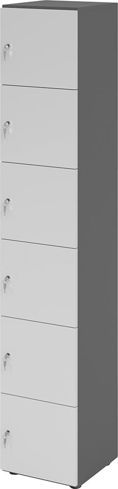Schließfachschrank V264L6 B400xT420xH2156 mm 6 OH Fächer graphit/grau Produktbild img1 L