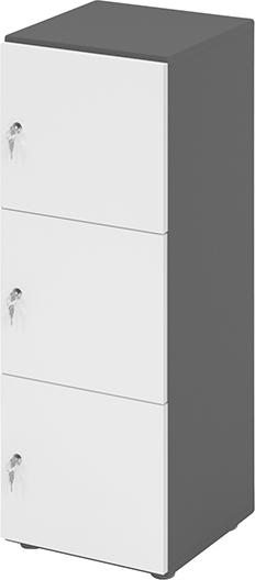 Schließfachschrank V234L3 B400xT420xH1110 mm 3 OH Fächer graphit/weiß Produktbild img1 L