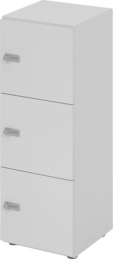 Schließfachschrank V234L3 B400xT420xH1110 mm 3OH 3Fächer Zahlenschloss grau Produktbild img1 L
