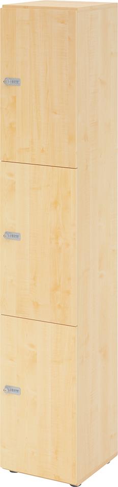 Schließfachschrank V264L3 B400xT420xH2156 mm 6OH 3Fächer Zahlenschloss Ahorn Produktbild img1 L