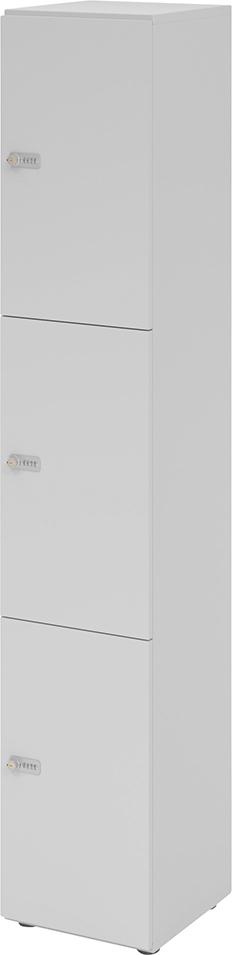Schließfachschrank V264L3 B400xT420xH2156 mm 6OH 3Fächer Zahlenschloss grau Produktbild img1 L