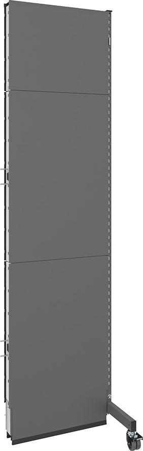Akustik-Stellwand mobil B625xT740xH2500mm RAL 7037 Anbaufeld Dämmmaterial Kl-B1 Produktbild img1 L