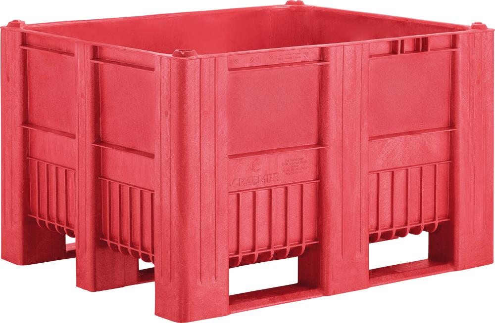 Palettenbox CB3 B1200 x T1000 H760 mm 3 Kufen, lebensmittelecht rot Produktbild img1 L