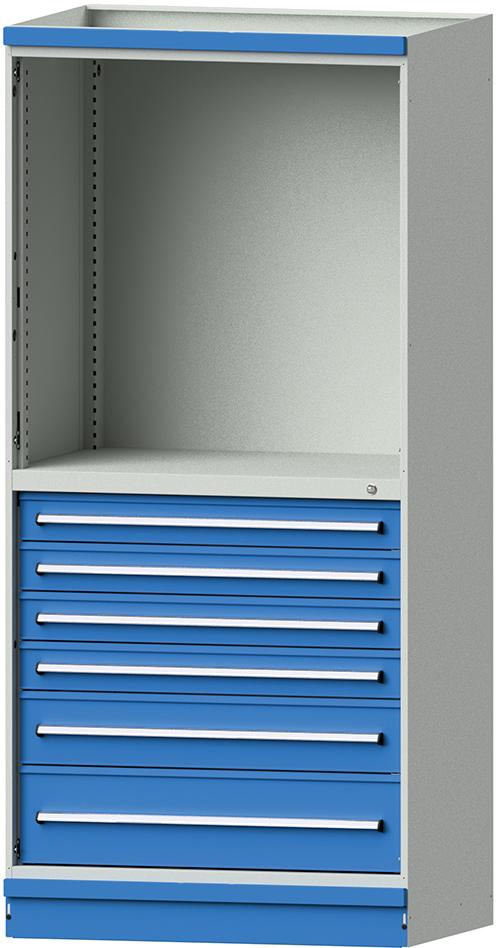 ANKE Modulschrank 3007 B1015mm 6 Schubl. 4xSK 120 1xSK 180 1xSK 240 Tragkr. 100kg RAL7035/5012 Produktbild img1 L