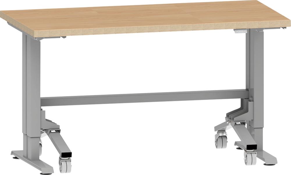 Arbeitstisch Duo Mobile Modultiefe 725, elek. Multiplex, RAL 9006-M B2030xT800xH750-1250mm Produktbild img1 L
