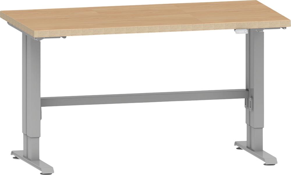 Arbeitstisch Duo Pro Modultiefe 725, elek. Multiplex, RAL 9006-M B2030xT800xH750-1250mm Produktbild img1 L