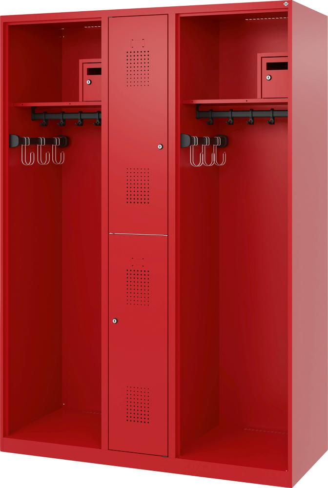 Feuerwehrspinde MAXI bodenstehend Fach 300mm RAL 3000/3000 B1300xT500XH1850mm Produktbild img1 L